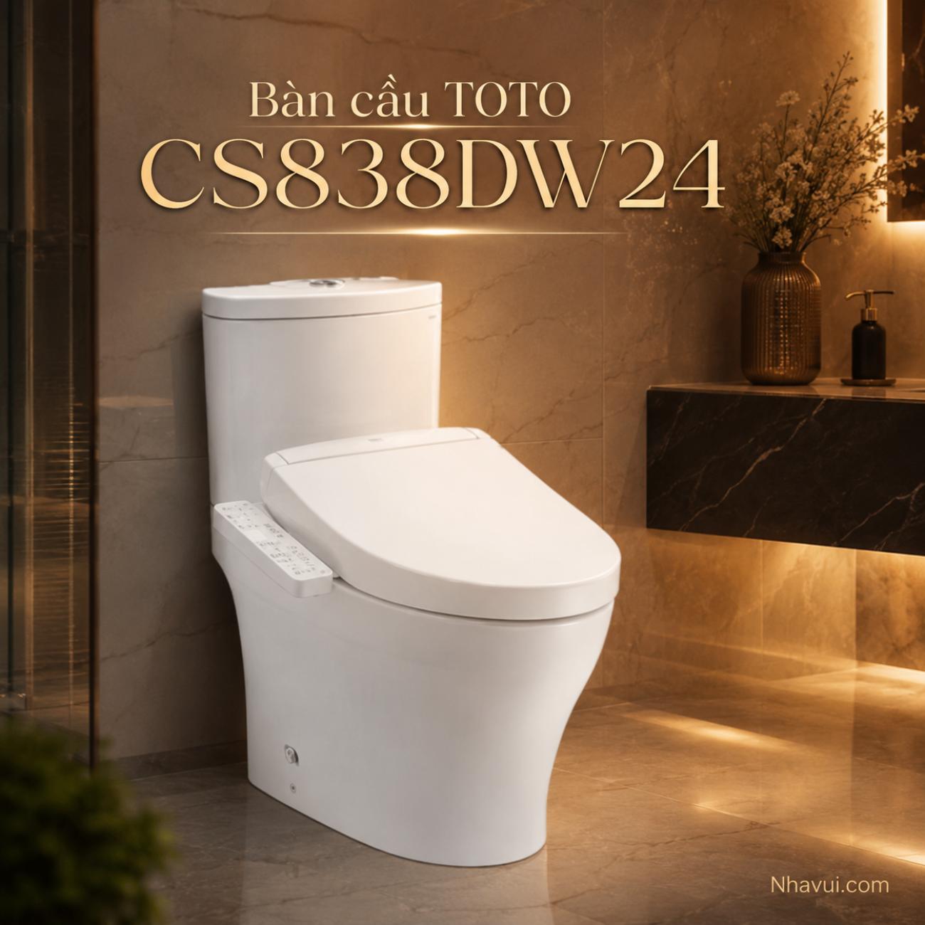 Bàn cầu kết hợp nắp rửa điện tử TOTO CS838DW24 WASHLET dòng S2 TCF33461GAA