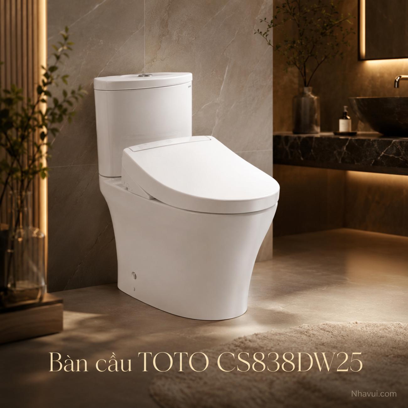 Bàn cầu kết hợp nắp rửa điện tử TOTO CS838DW25 WASHLET dòng S5 TCF34461GAA