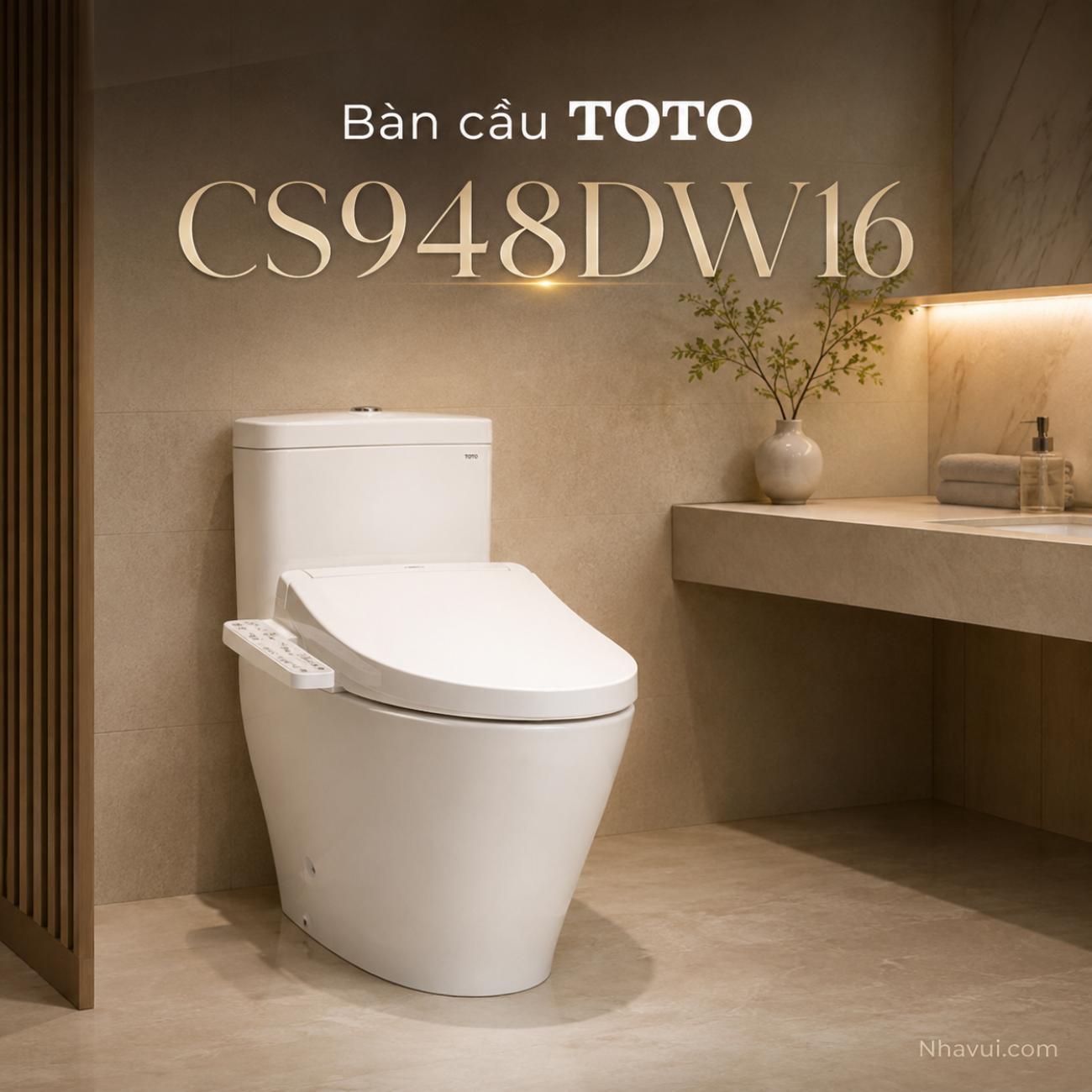 Bàn cầu kết hợp nắp rửa điện tử TOTO CS948DW16 WASHLET C2 TCF23410AAA