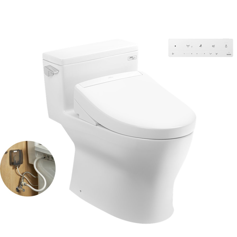 Bàn cầu kết hợp nắp rửa điện tử TOTO MS188VKW25 T53P100VR WASHLET S5