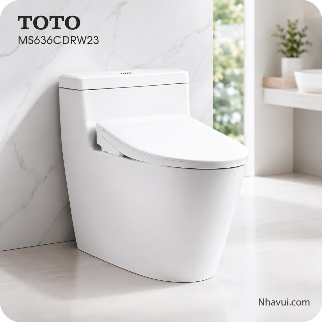 Bàn cầu kết hợp nắp rửa điện tử TOTO MS636CDRW23 WASHLET S7