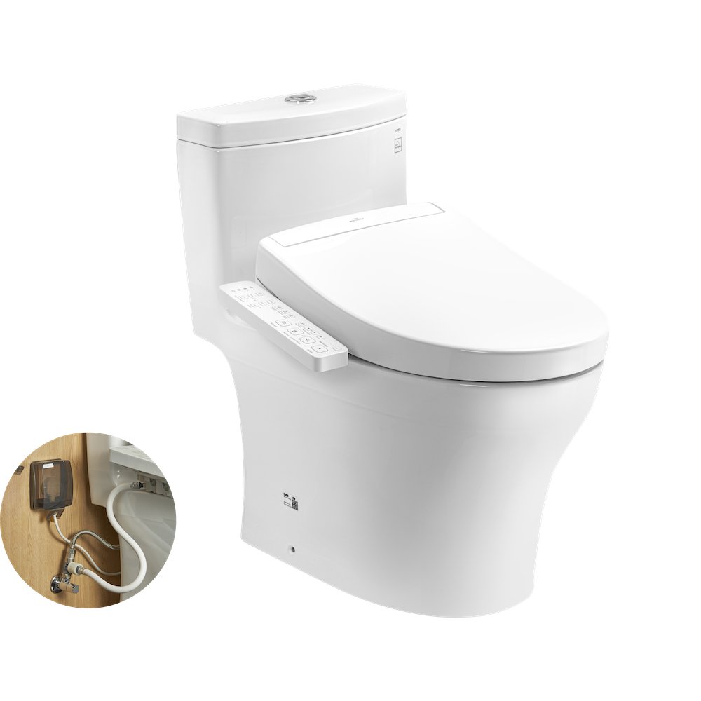 Bàn cầu kết hợp nắp rửa điện tử TOTO MS889DRW24 WASHLET S2