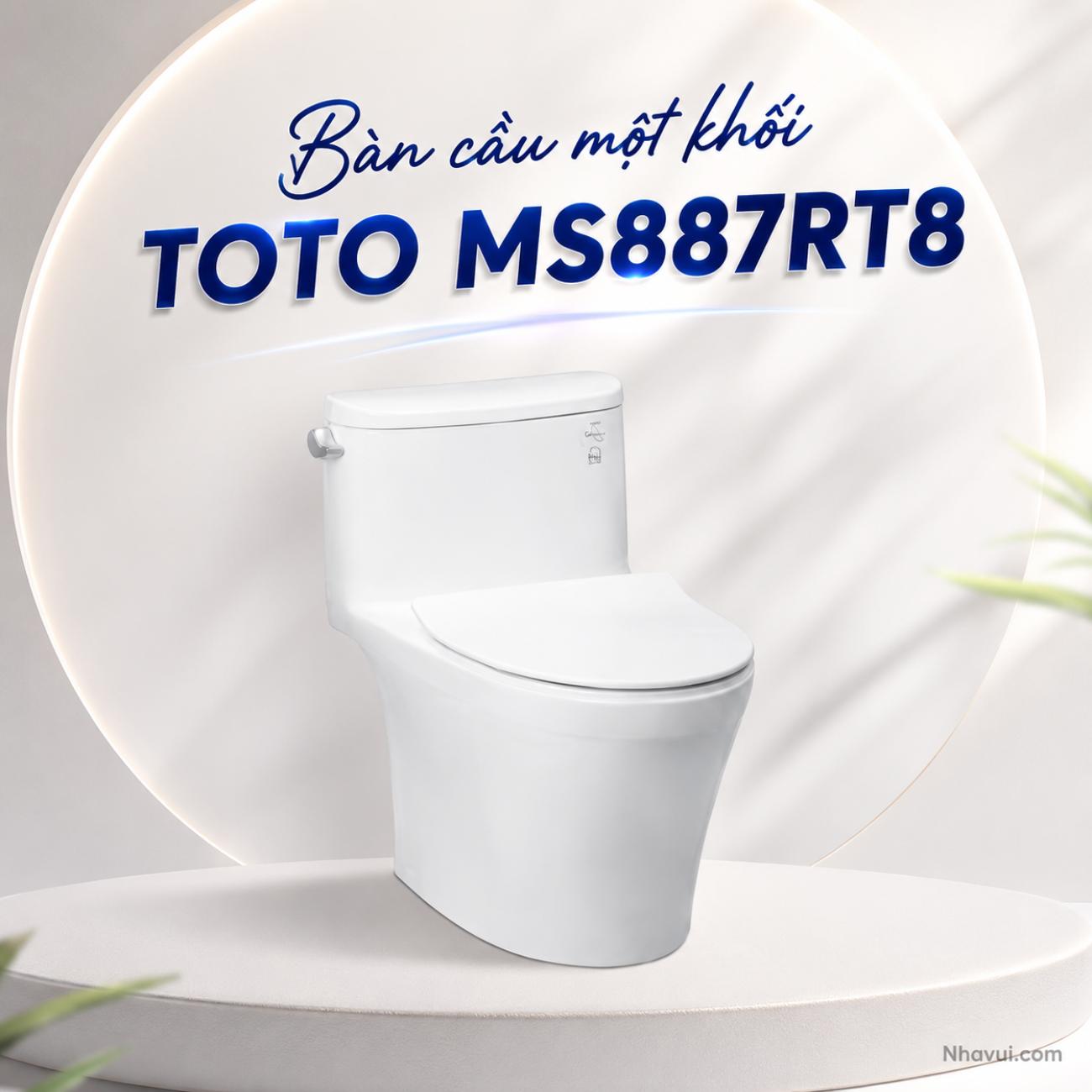 Bàn cầu một khối TOTO MS887RT8 kết hợp nắp đóng êm TC600VS