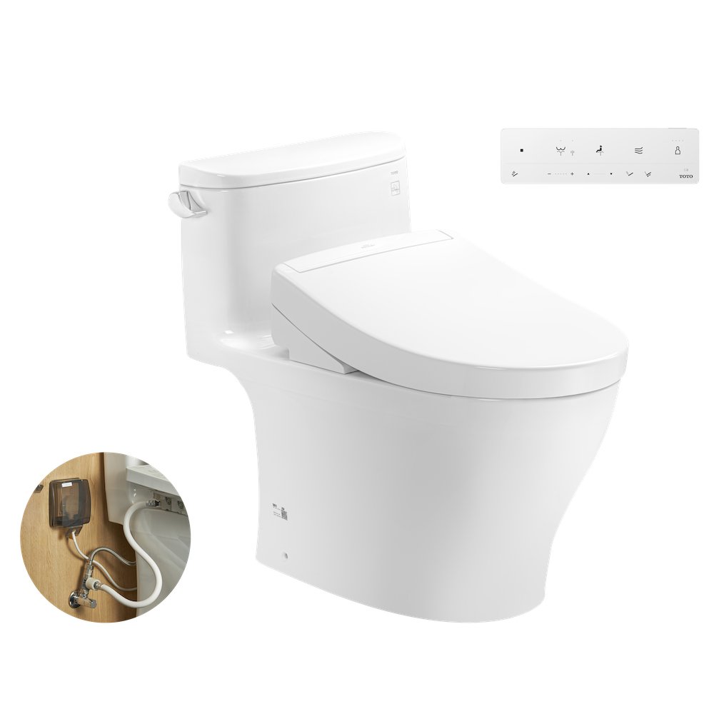 Bàn cầu một khối TOTO MS887RW25 kết hợp nắp rửa điện tử WASHLET S5