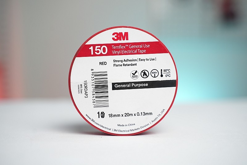 Băng keo điện 3M Temflex 150 màu đỏ khổ 18 mm