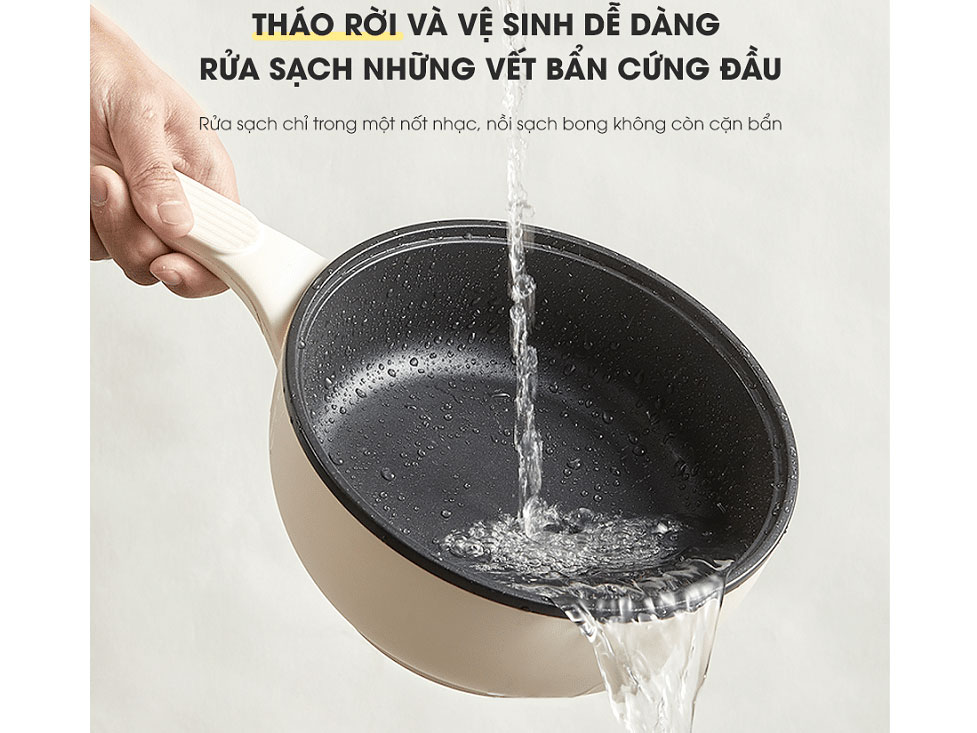 Bếp điện đôi đa năng Bear SB-BD02N kèm nồi inox và chảo chống dính