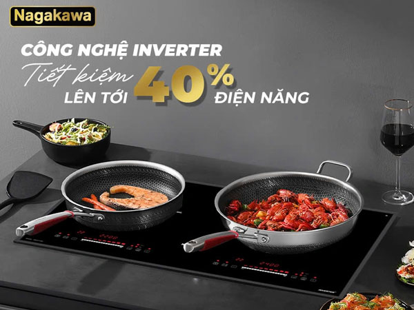 Bếp đôi điện từ Inverter Nagakawa NAG1214M