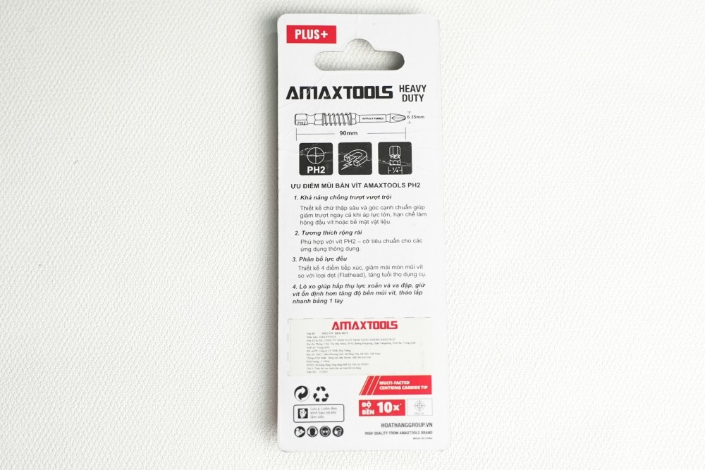 Bộ 2 mũi vít bake PH2 Amaxtools HEX-90CT dài 90 mm