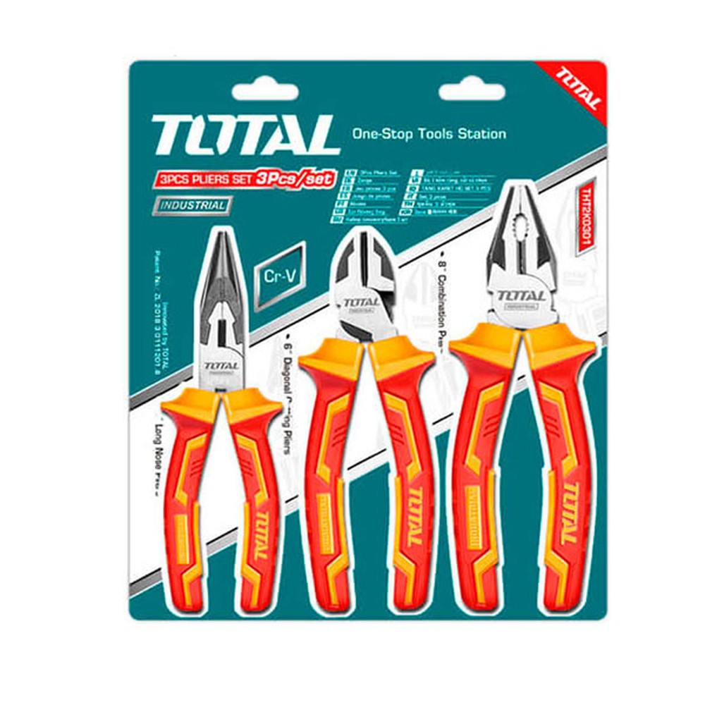 Bộ 3 kìm cách điện 1000V Total THT2K0302