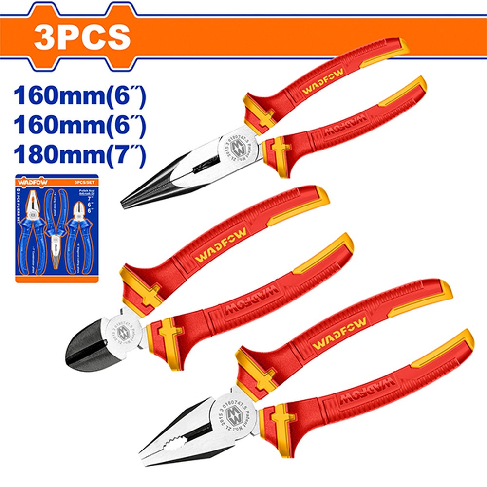 Bộ 3 kìm cách điện 1000V Wadfow WPS0633