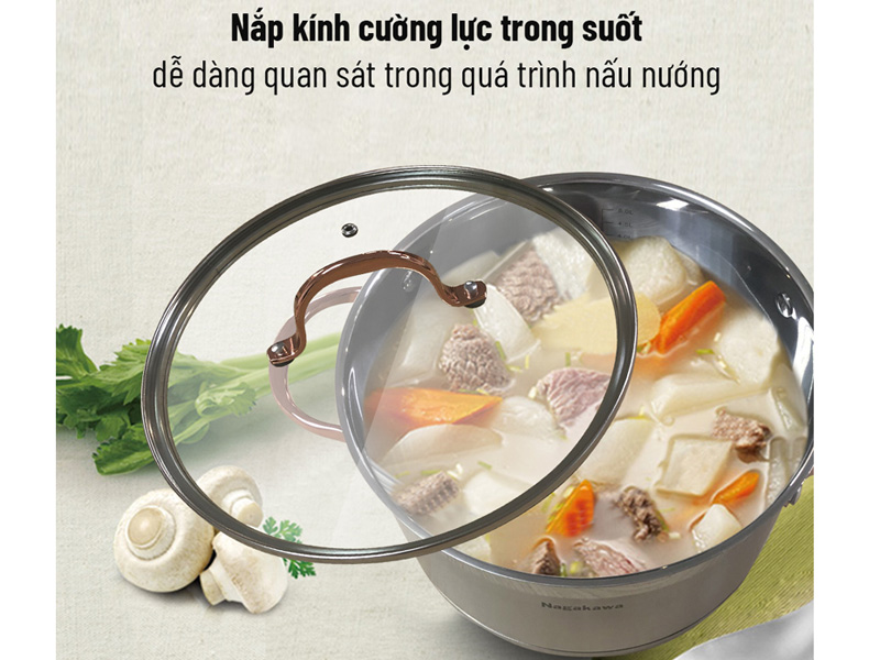 Bộ 3 nồi inox 5 đáy Nagakawa NAG1352