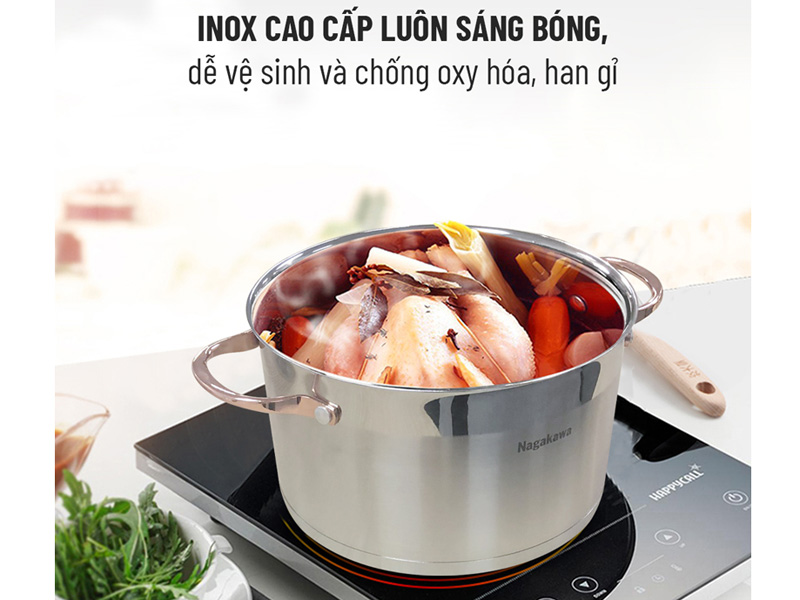 Bộ 3 nồi inox 5 đáy Nagakawa NAG1352