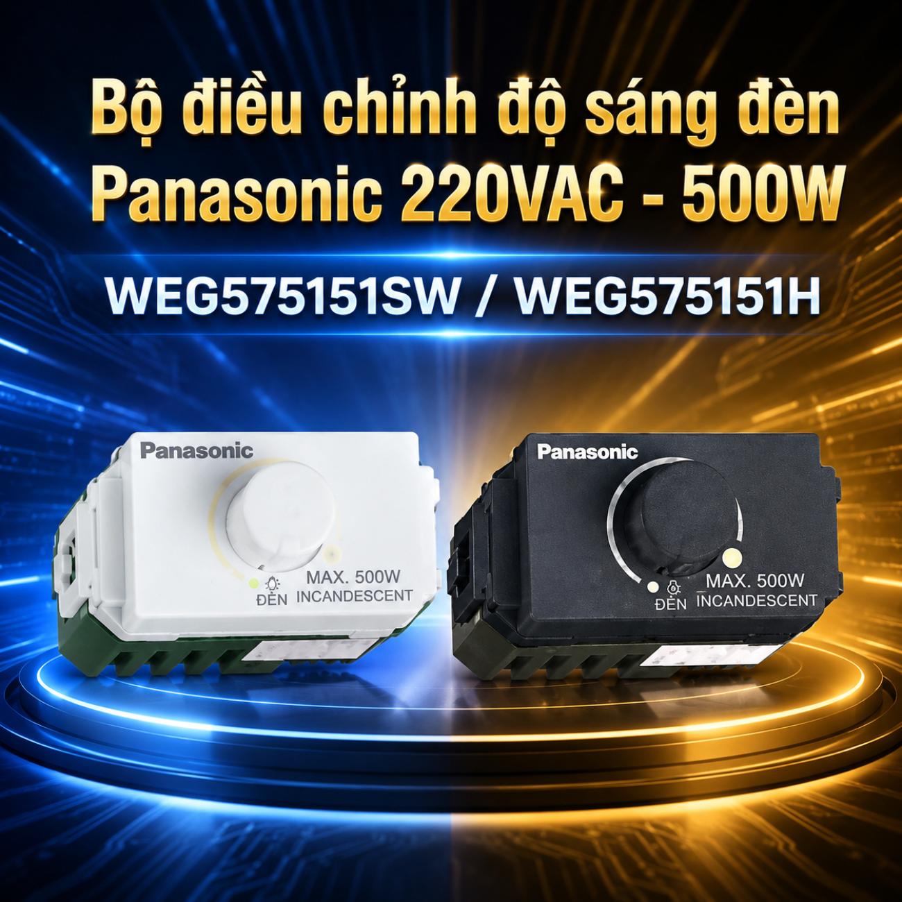Bộ điều chỉnh độ sáng đèn Panasonic 220VAC-500W, loại có chức năng bật tắt