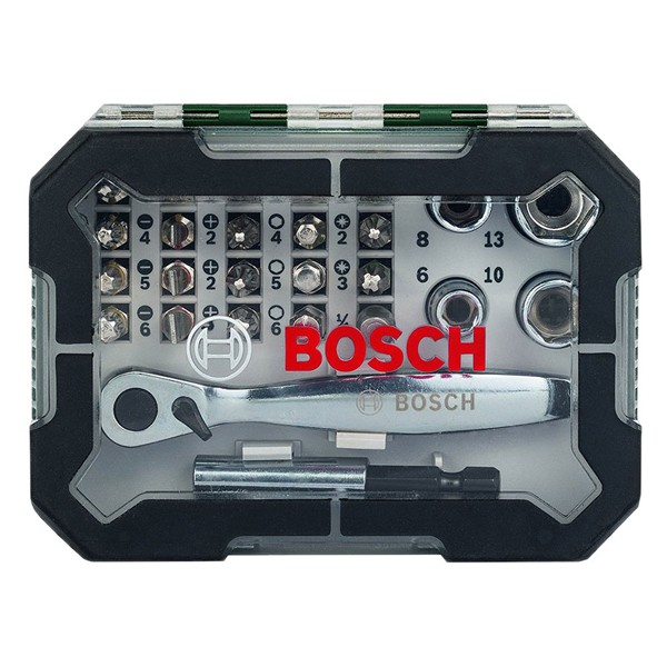 Bộ mũi vít và đầu tuýp Bosch 2607017322 26 chi tiết kèm tay vặn