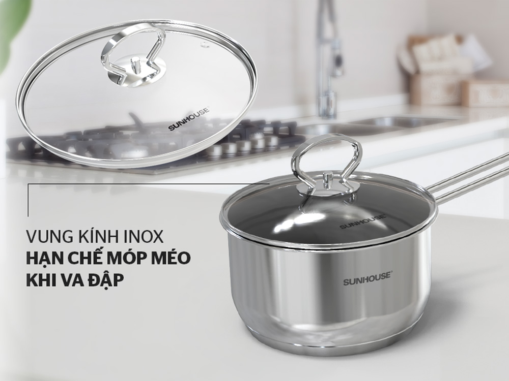 Bộ nồi chảo inox 3 món Sunhouse Easy Cook SHG993E