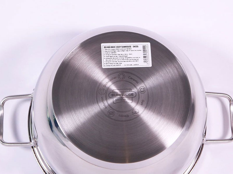 Bộ nồi inox 3 đáy Sunhouse SH335