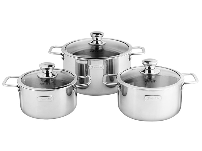 Bộ nồi inox 3 lớp đáy liền Elmich Trimax Classic 2105OL