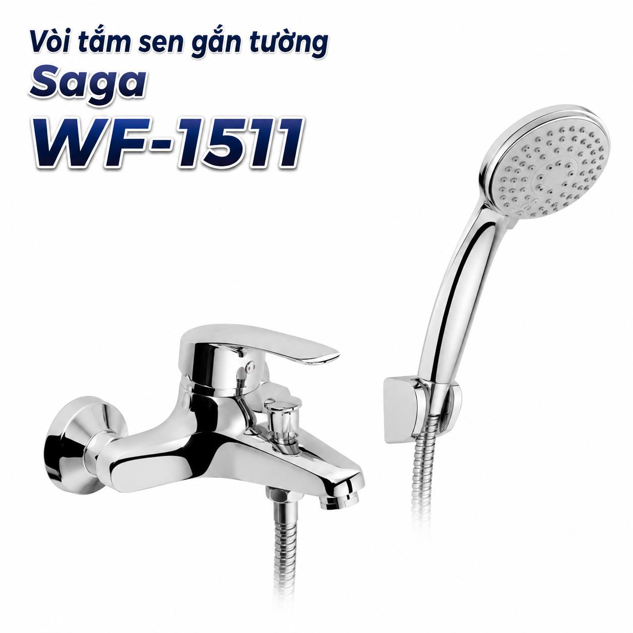 Bộ vòi tắm sen gắn tường American Standard Saga WF-1511