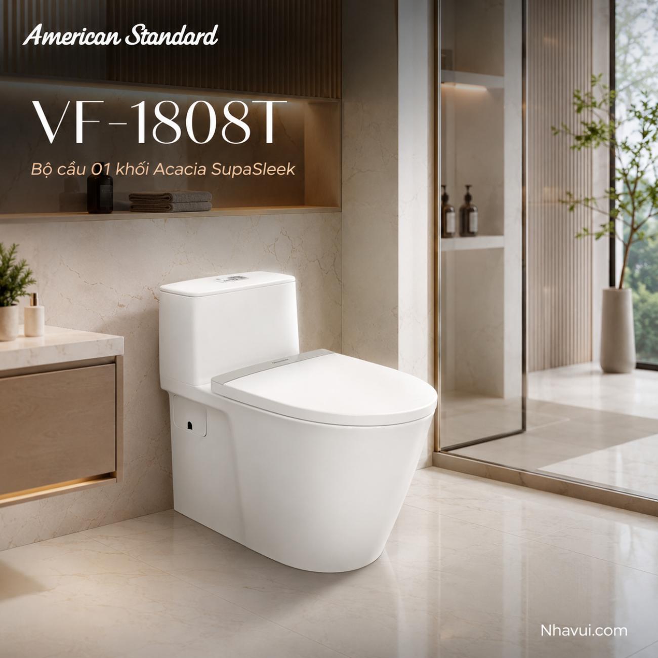 Bồn cầu 1 khối American Standard VF-1808T Acacia SupaSleek