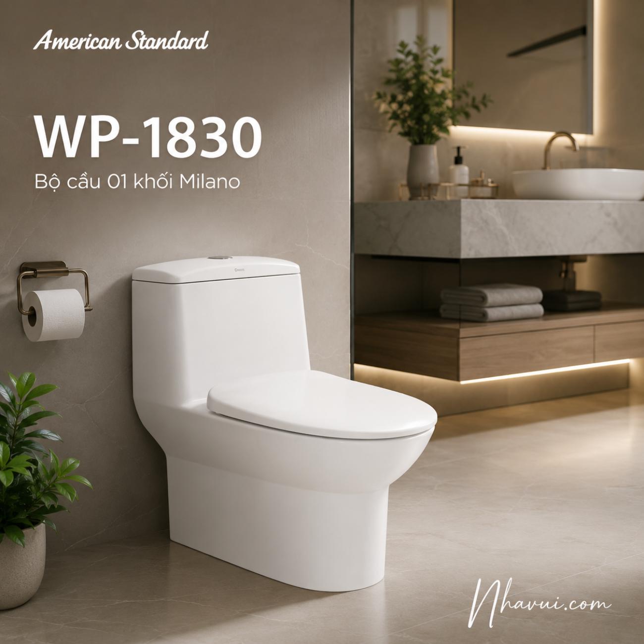 Bồn cầu 1 khối American Standard WP-1830 Milano