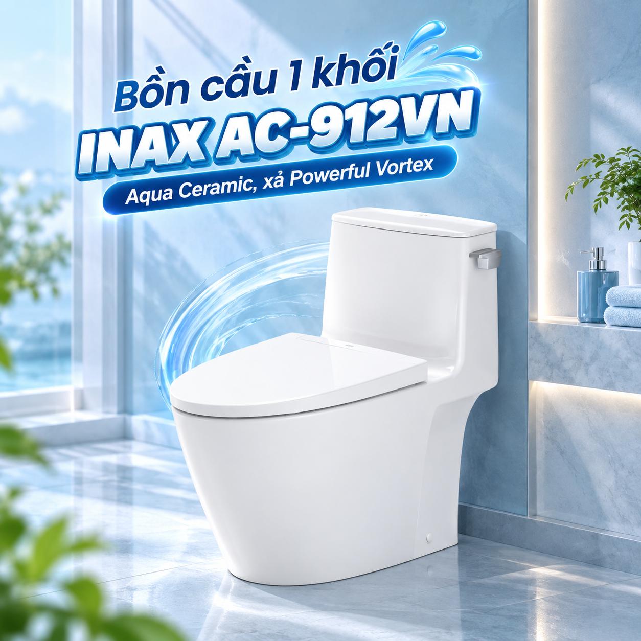 Bồn cầu 1 khối INAX AC-912VN Aqua Ceramic