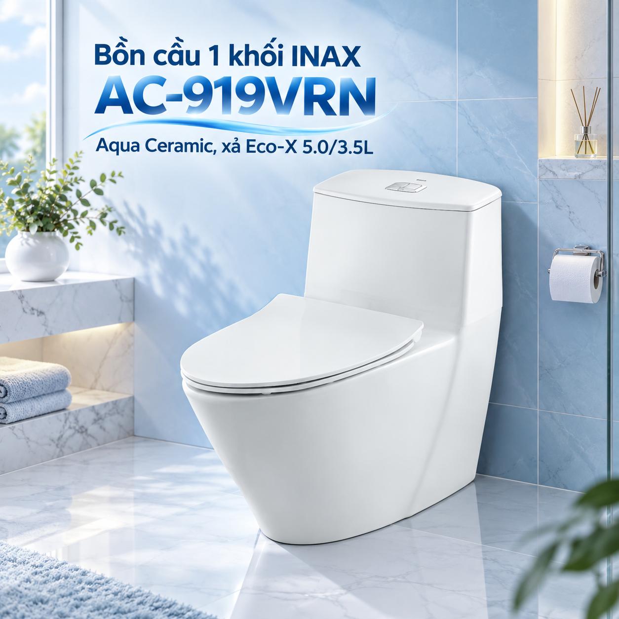 Bồn cầu 1 khối INAX AC-919VRN Aqua Ceramic
