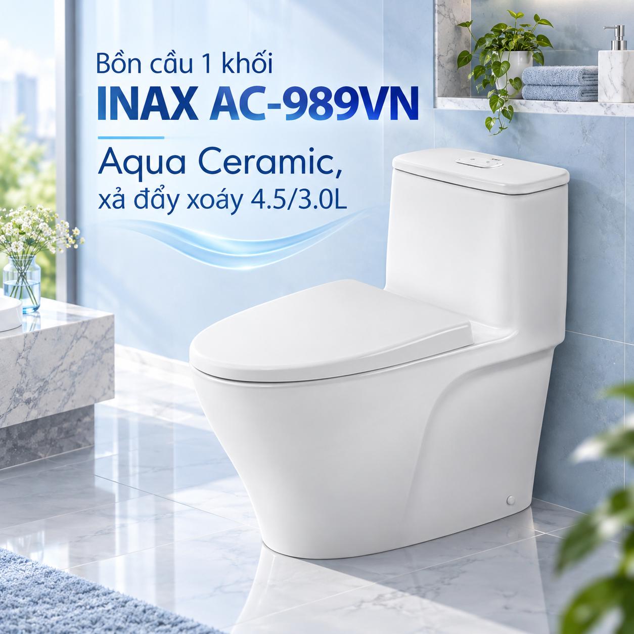 Bồn cầu 1 khối INAX AC-989VN Aqua Ceramic