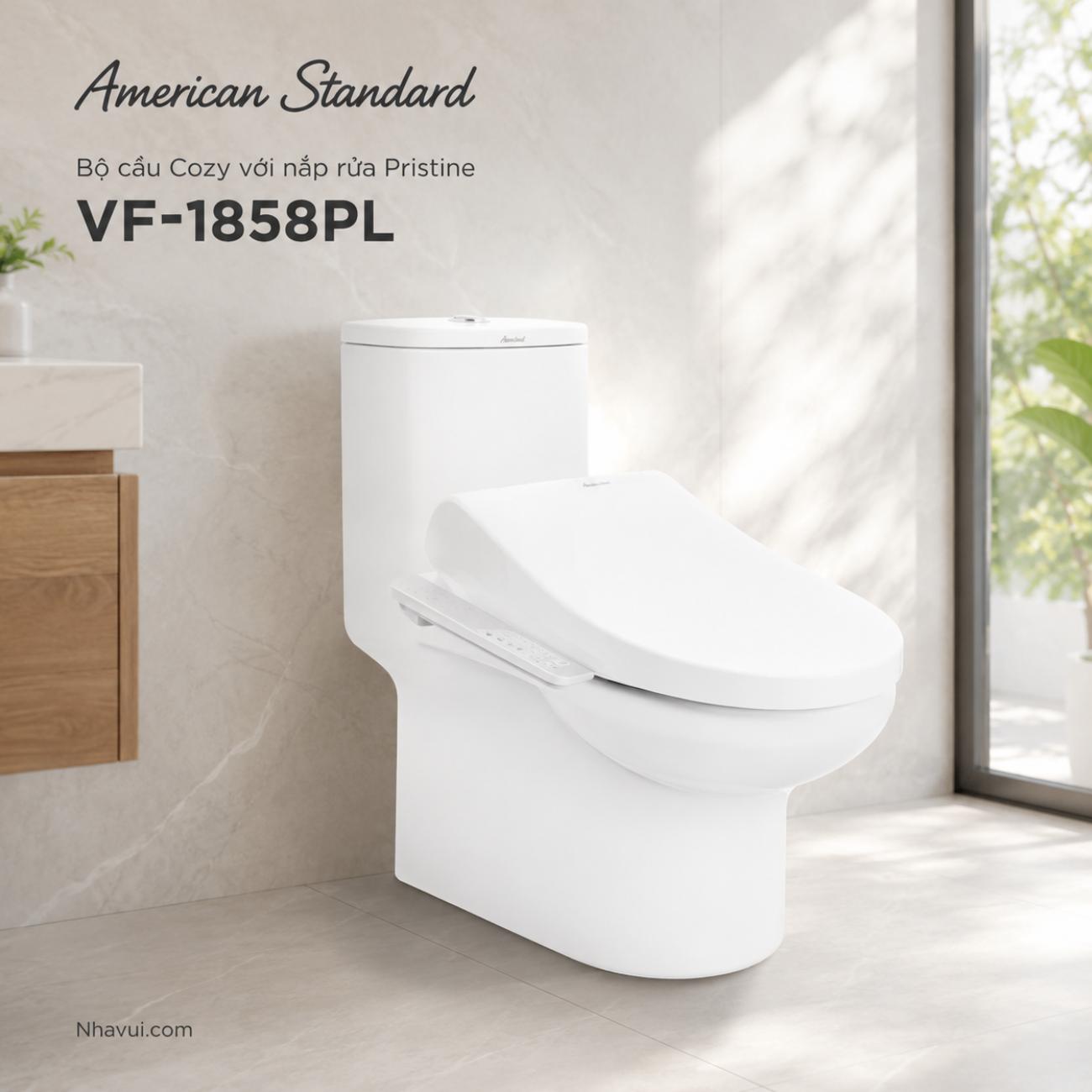 Bồn cầu American Standard VF-1858PL Cozy với nắp rửa Pristine