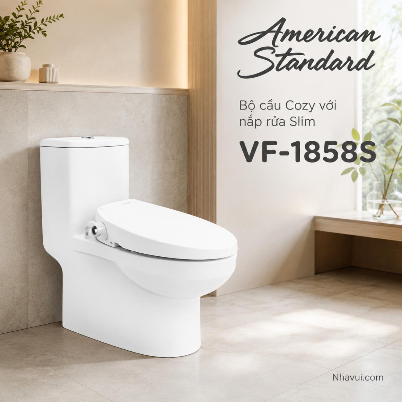 Bồn cầu American Standard VF-1858S Cozy với nắp rửa Slim