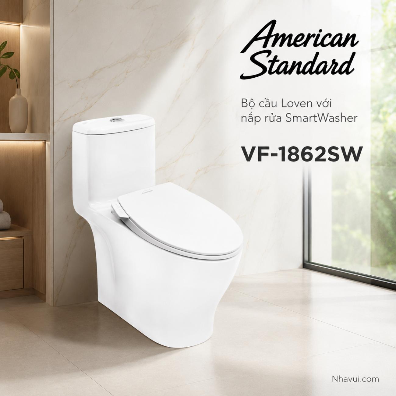 Bồn cầu American Standard VF-1862SW Loven với nắp rửa SmartWasher