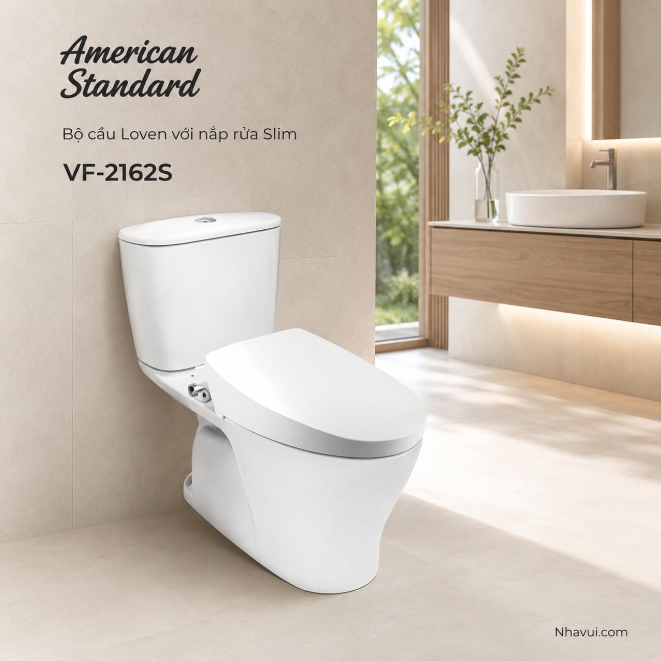 Bồn cầu American Standard VF-2162S Loven với nắp rửa Slim
