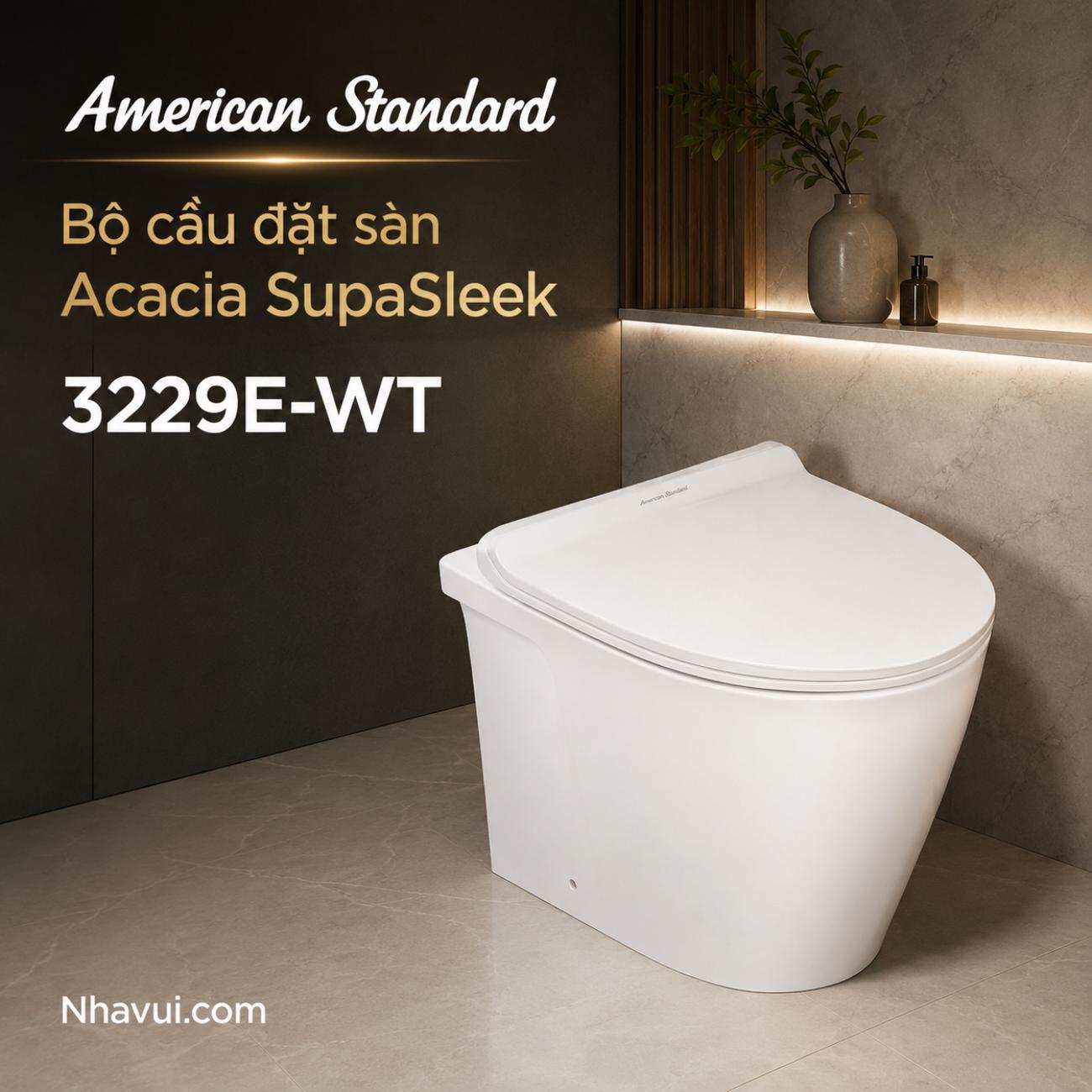 Bồn cầu đặt sàn American Standard 3229E-WT Acacia SupaSleek