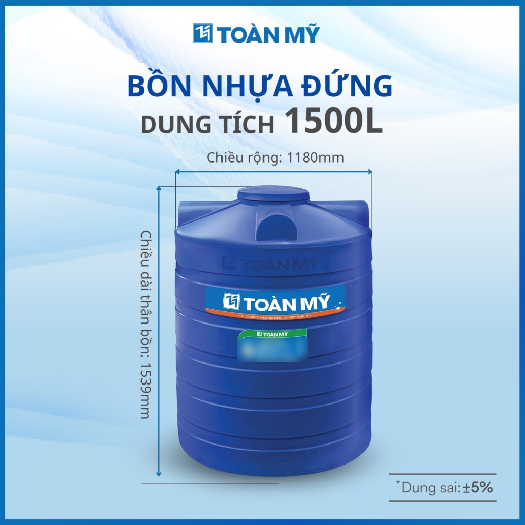 Bồn nhựa Toàn Mỹ đứng 1500 lít