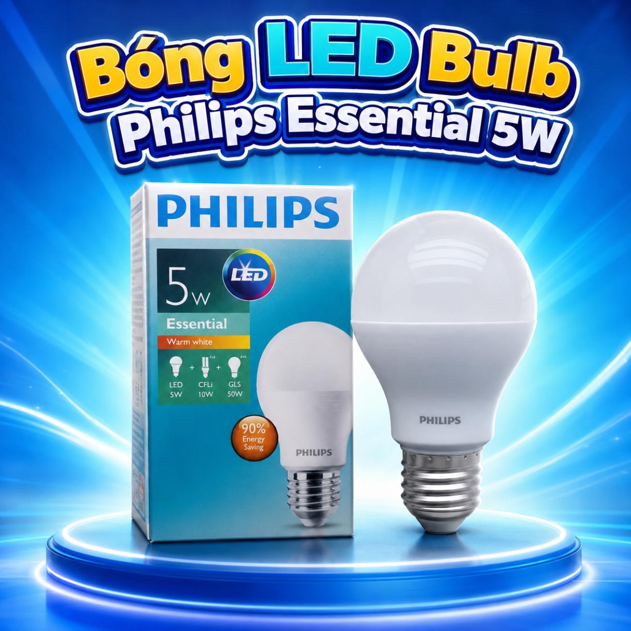 Bóng LED Bulb Philips Essential G5 E27 5W / 7W / 9W / 11W / 13W