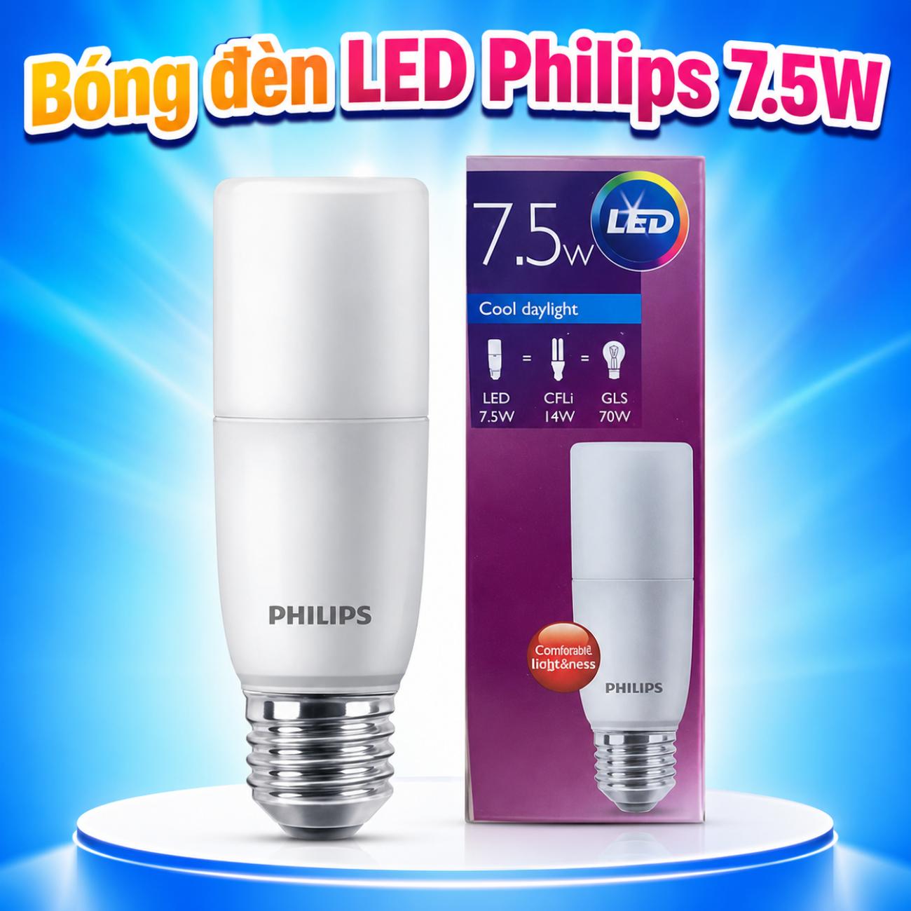 Bóng LED Stick Philips E27 7.5W / 11W