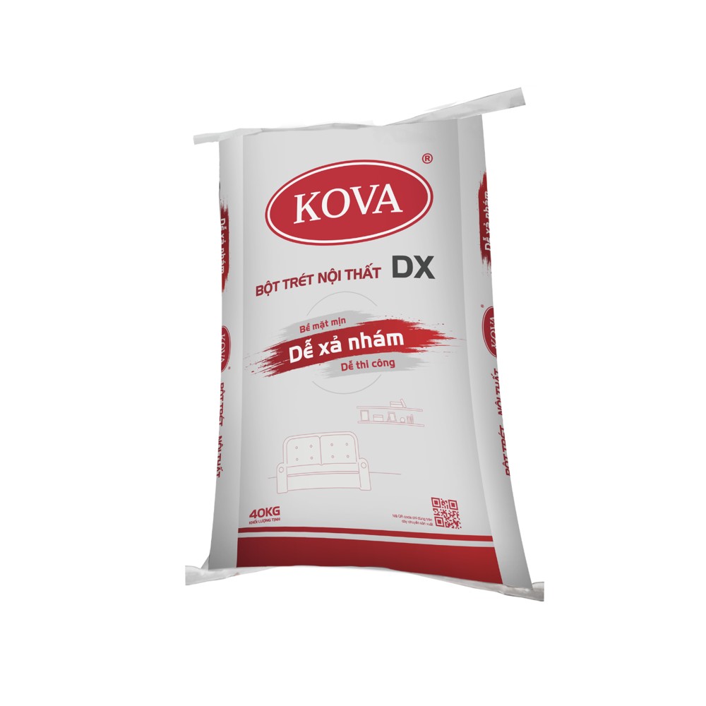 Bột trét nội thất KOVA DX dễ xả nhám, hạn chế nứt chân chim cho tường trong nhà