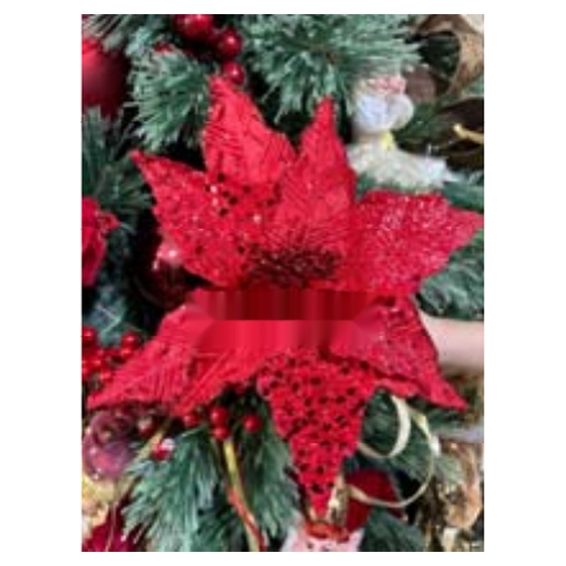 Cành hoa trạng nguyên đỏ trang trí Noel 20cm