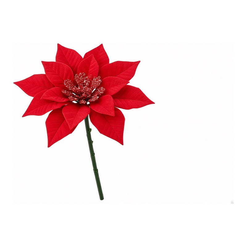 Cành hoa trạng nguyên đỏ trang trí Noel 20cm