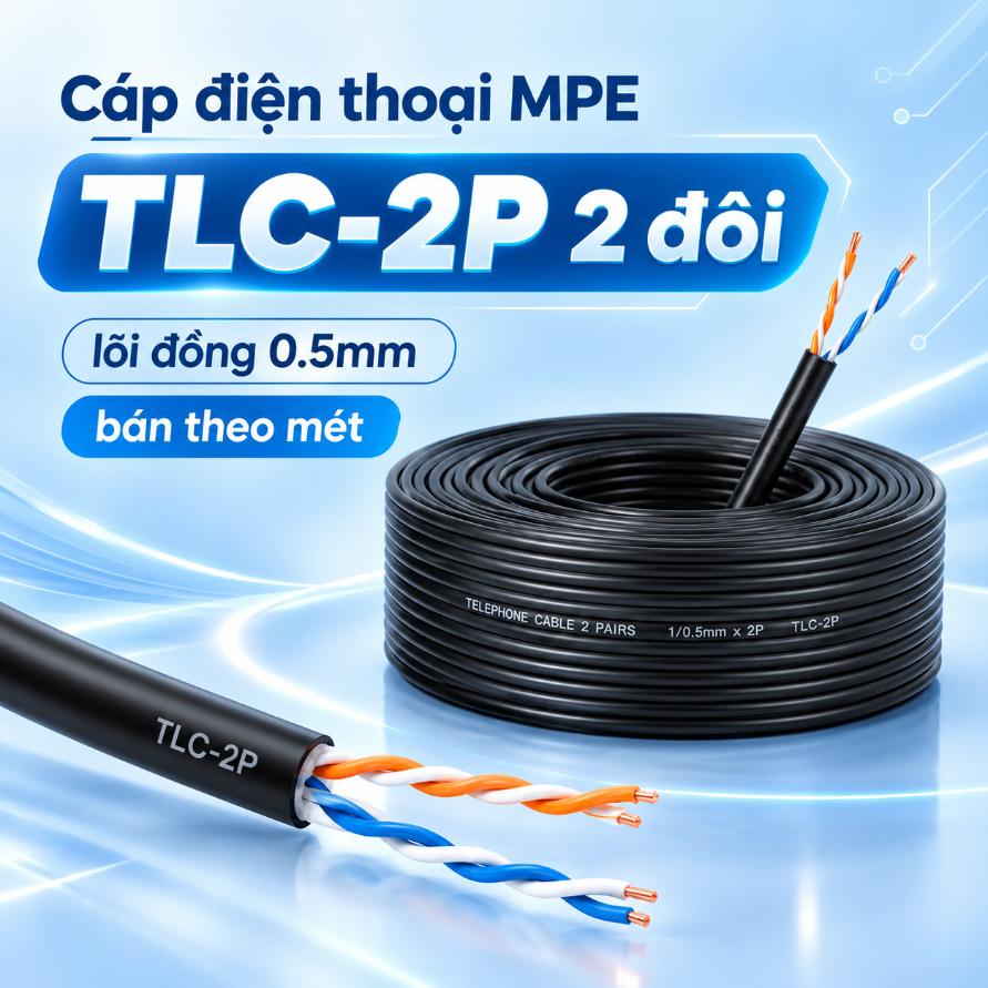 Cáp Điện Thoại MPE TLC-2P 2 Đôi Lõi Đồng 0.5mm