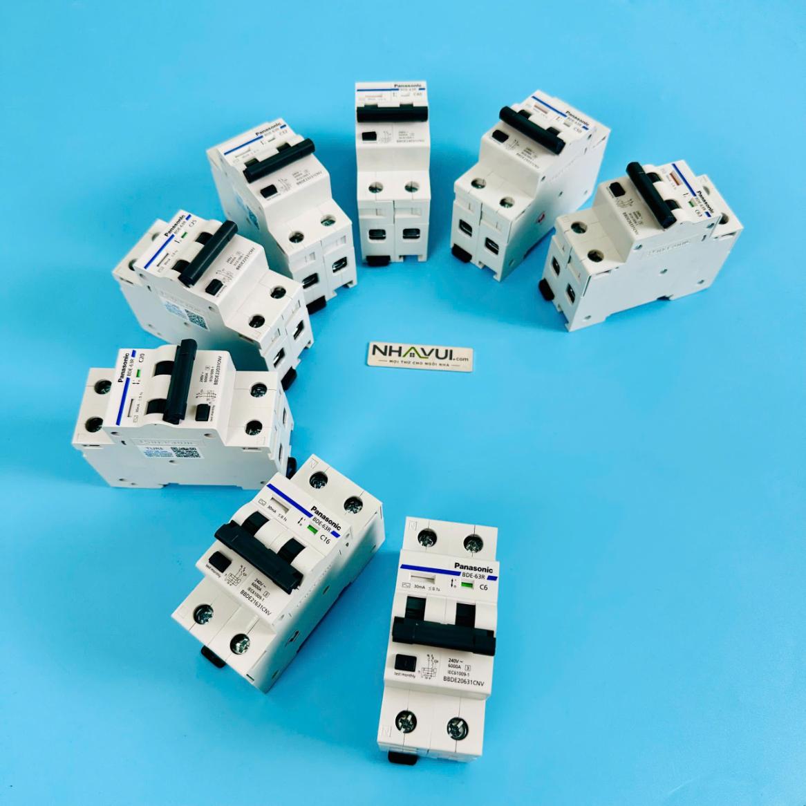 Cầu dao RCBO Panasonic 2P1E chống rò 30mA