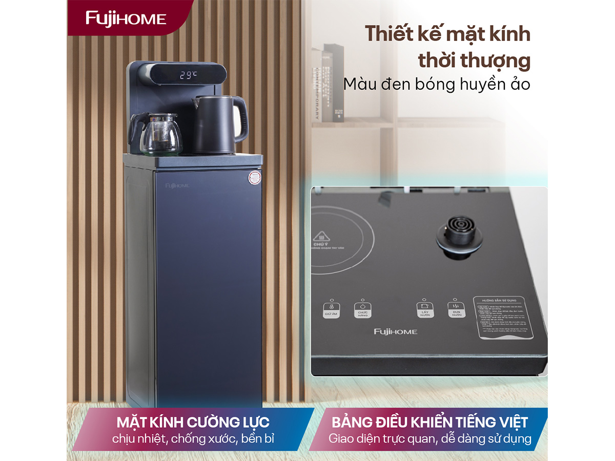 Cây nước nóng lạnh bình âm kết hợp bàn pha trà, cà phê FujiHome TB392