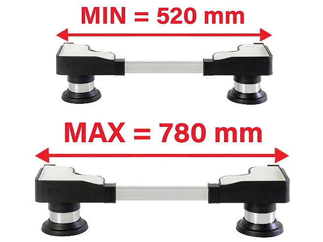 Chân đỡ máy giặt, tủ lạnh inox CD5279 52–78cm