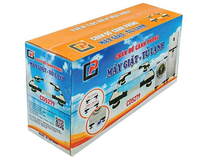 Chân đỡ máy giặt, tủ lạnh inox CD5279 52–78cm