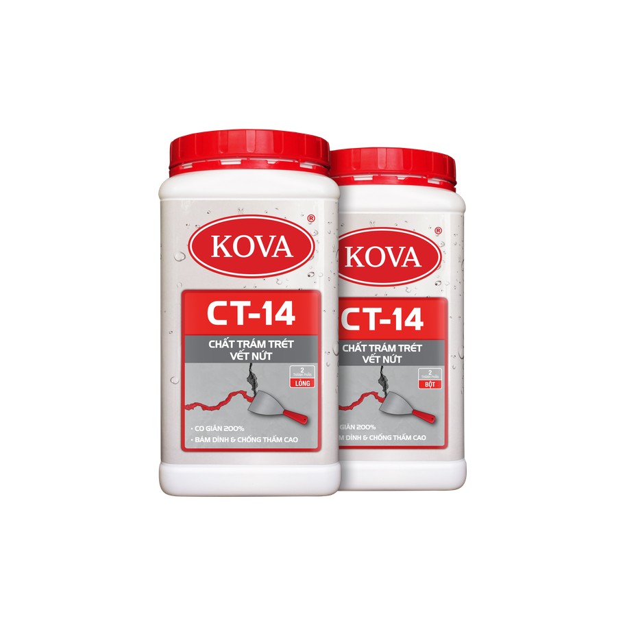 Chất chống thấm co giãn KOVA CT-14 trám trét vết nứt bê tông, hồ vữa