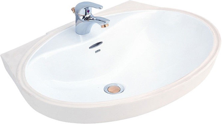 Chậu lavabo bán âm bàn COTTO Cyndy C016