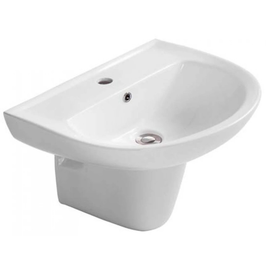 Chậu lavabo treo tường COTTO Belen C000606OS (chân lửng C400000OS)