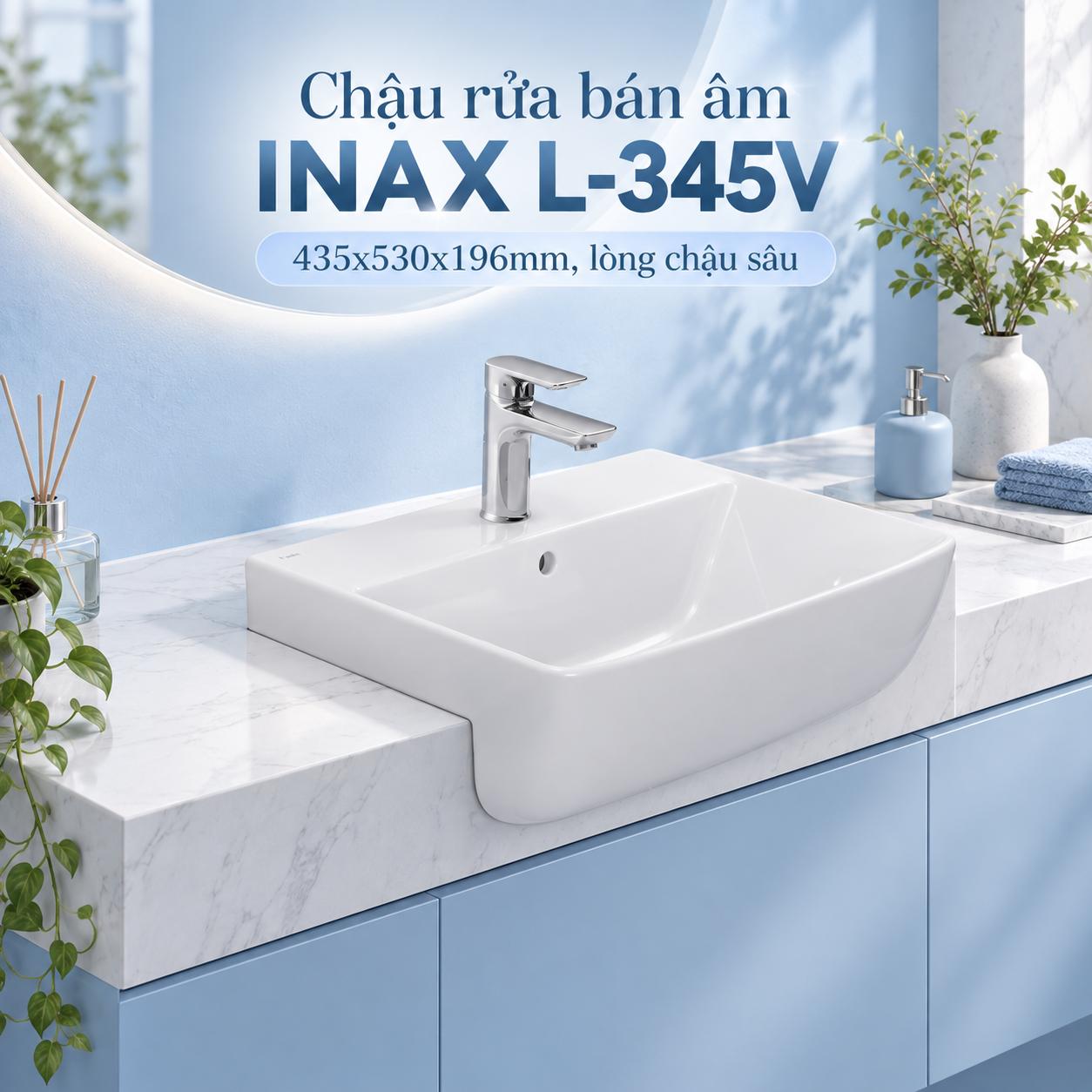 Chậu rửa bán âm bàn INAX L-345V