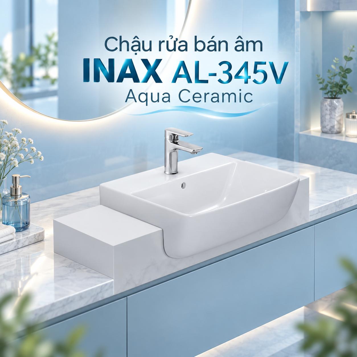Chậu rửa bán âm INAX AL-345V Aqua Ceramic