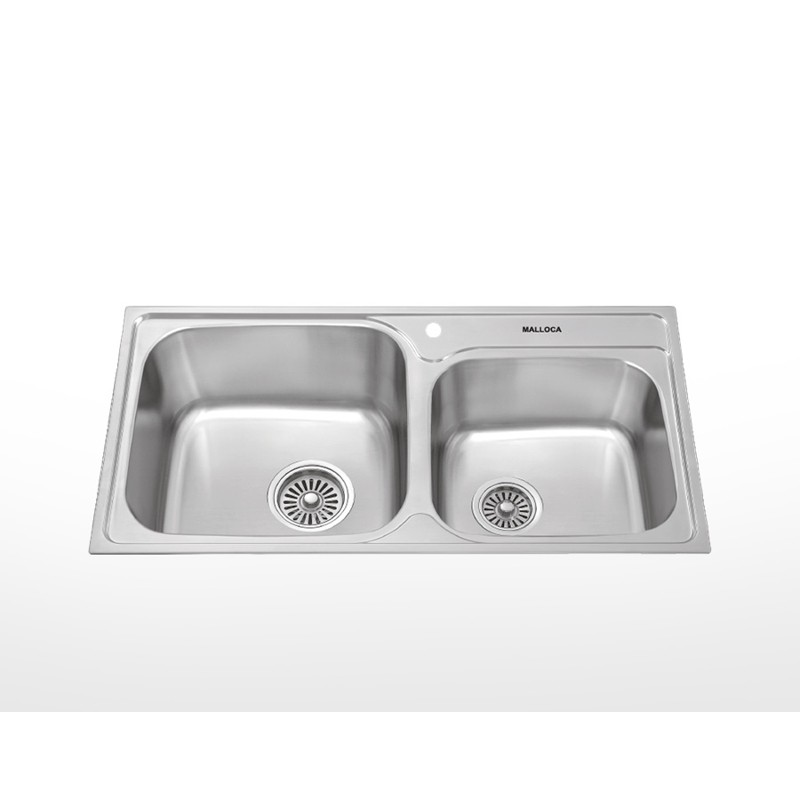 Chậu rửa chén 2 hố inox 304 Malloca MS1003 New (80 cm) / MS1011 New (85 cm)