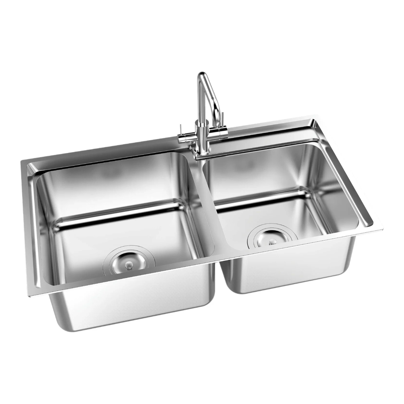 Chậu rửa chén inox Sơn Hà S80 2 hộc chính hãng